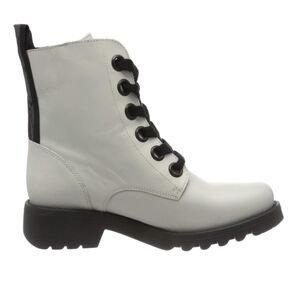NWOB FLY London Women's Combat Boots Off White